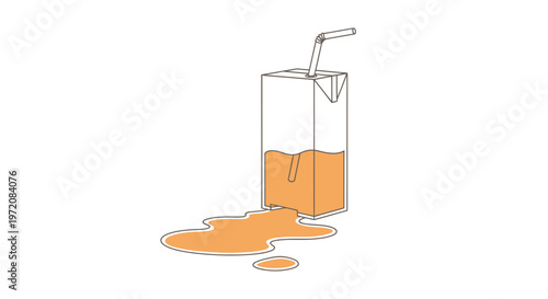 Glass with orange juice spilling out.