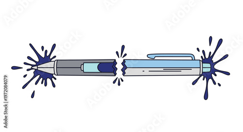 Pen with colorful ink splashing out.