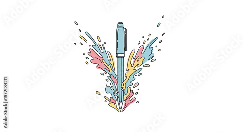Colorful pen with creative design.