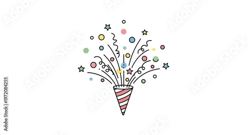 Colorful Party Horn with Decorations.