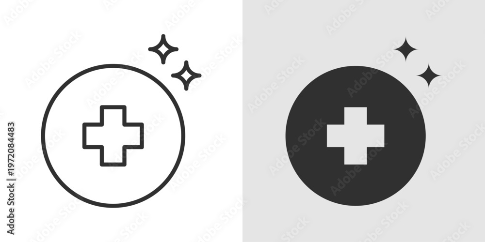 Obraz premium Cure Icon representing healing, recovery, and medical treatment that eliminates disease or restores health and well-being.