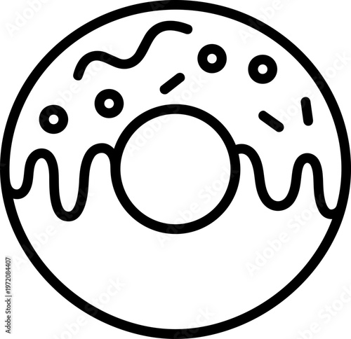 Donut with icing and sprinkles.