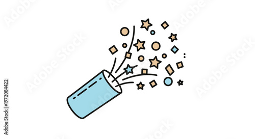 Colorful sparkler with shining stars.