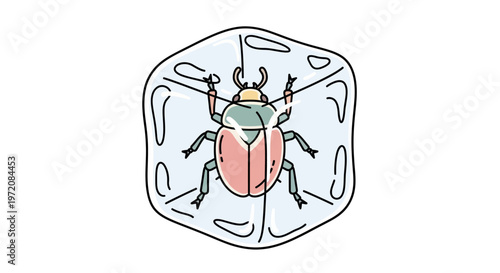 Insect Stuck in Ice Cube.