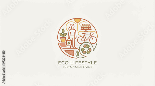 Eco lifestyle sustainable living logo.
