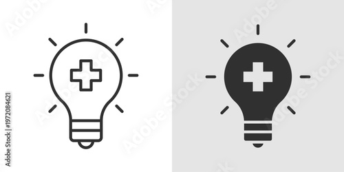 Health Innovation Icon representing new ideas, technologies, and advancements in healthcare aimed at improving medical services, treatments, and overall wellness.