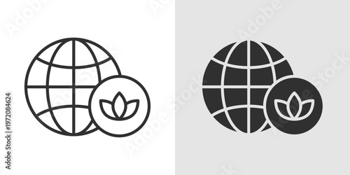 Global Wellness Icon representing worldwide health, well-being, and holistic care, emphasizing physical, mental, and environmental health across communities and nations.