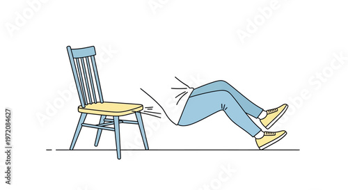 Person falling down from a chair.