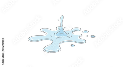 Water Drop Liquid Splashing Blue.