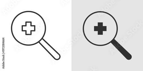 Health Research Icon representing scientific studies, data analysis, and investigations aimed at improving healthcare, understanding diseases, and advancing medical knowledge.