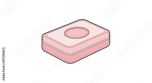 Pink object with circular indentation.