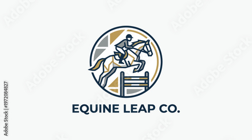 Equestrian Horse Jump Company Logo.