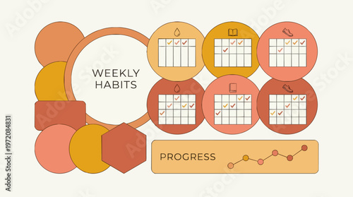 Weekly habits tracker chart.