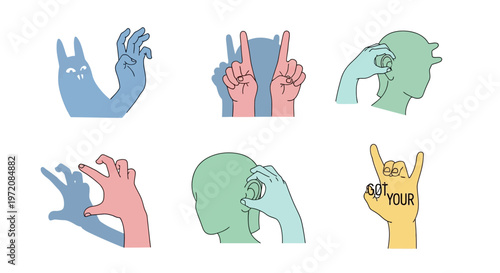 Hands making rock on gestures.