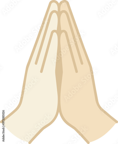 Praying Hands in Beige Color.