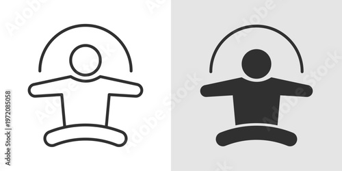 Mind Body Balance Icon representing harmony between mental and physical health, emphasizing wellness practices like meditation, exercise, and holistic living for overall well being.