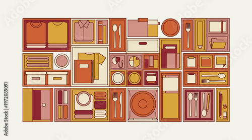 Kitchen Utensils and Dishes.