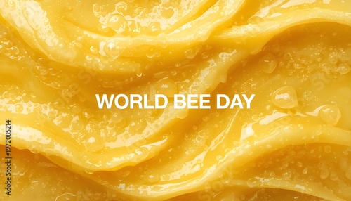 A close-up of honey on World Bee Day, highlighting the importance of bees in nature