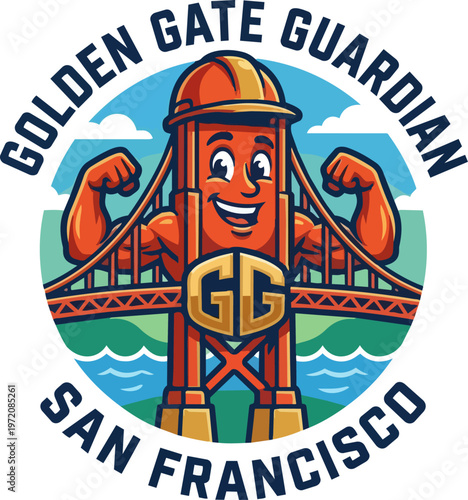Golden Gate Guardian mascot character.
