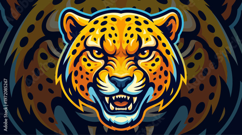 Illustration of a Jaguar Head.