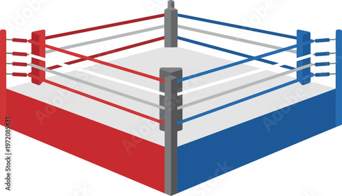 Professional boxing ring setup.