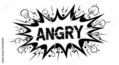 Angry Word Comic Book Speech Bubble Explosive Sound Effect