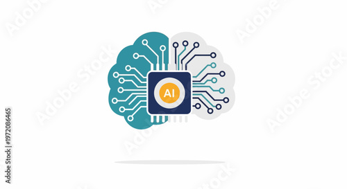 Artificial Intelligence Brain Chip Technology Concept