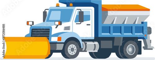 Snow Plow Truck Winter Service.