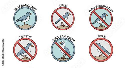 Bird Sanctuary Signs: Protected Wildlife, No Entry Symbols, Conservation