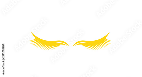 Bright Yellow Eyelashes on White Background, Beauty and Makeup Concept