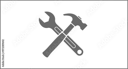 Hammer and Wrench Tool Icons.
