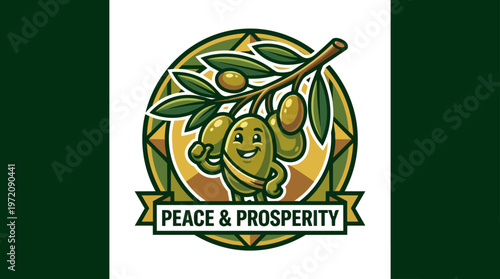 Olive branch with olives logo.
