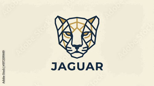Geometric Jaguar Head Logo Design.