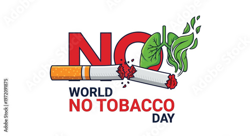 No tobacco a broken cigarette with a plant symbolizes world no tobacco day