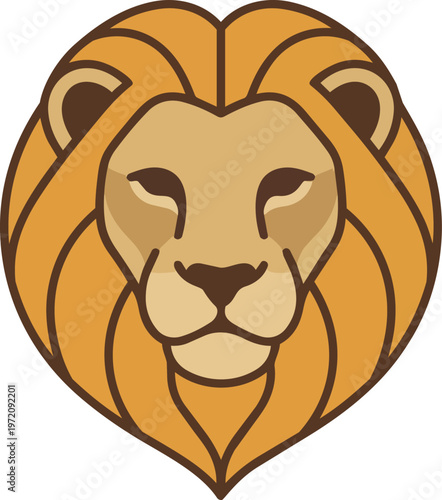 Lion Face Close Up Illustration.