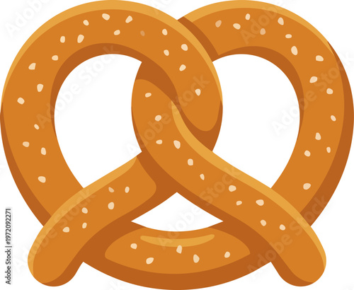 Pretzel with white sesame seeds.