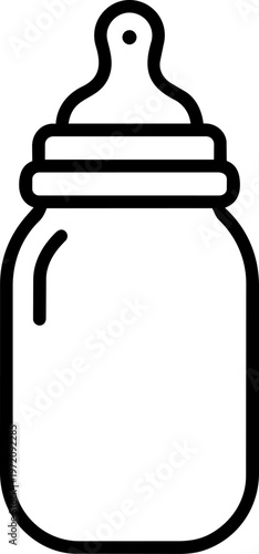 Baby bottle with nipple.