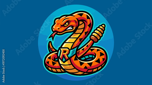 Venomous Snake Logo Illustration.