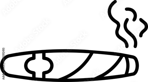 Cigar with smoke rising.