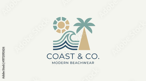 Beachwear company logo design.