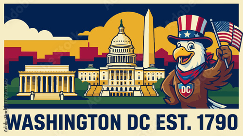 Washington DC Cartoon Eagle.