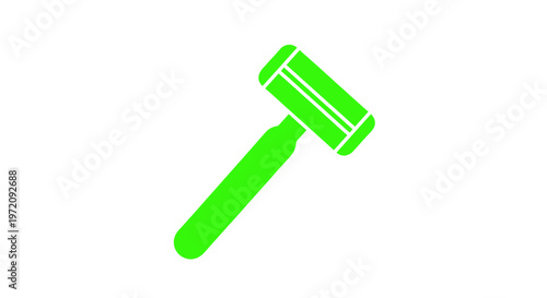 Green Razor Icon, Simple Flat Design, Isolated on White Background