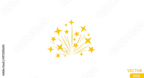Golden Starburst Fireworks Explosion Vector Graphic