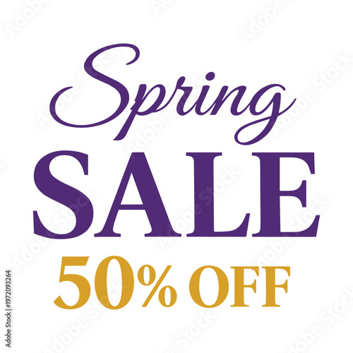 Spring sale with fifty percent discount Vector