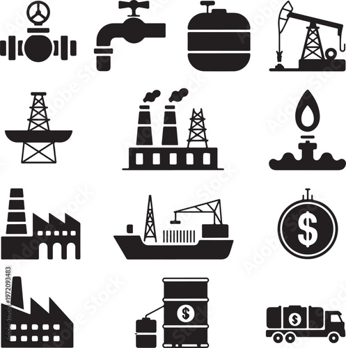 Illustrations of key elements in the oil and gas industry operations