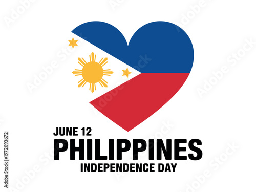 A heart-shaped logo of the Philippine flag on a white background, commemorating Philippines Independence Day.