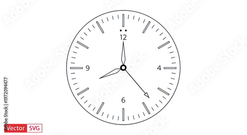 Minimalist Clock Face with Hands - Time Concept