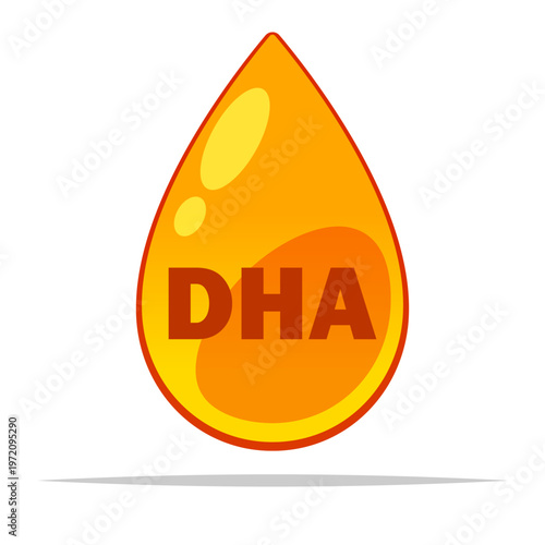 DHA fatty acid vector isolated illustration