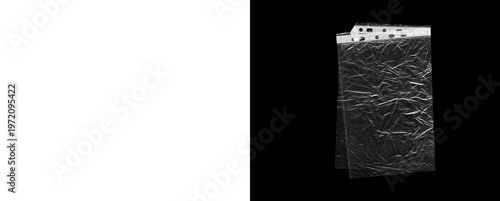 Obraz na plátně Two clear punched plastic document sleeves with crumpled texture isolated