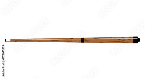 Billiard Cue Stick Isolated on White Background, Sports Equipment for Pool Games